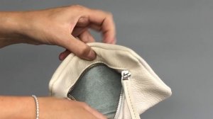 Косметичка бежевая «Милли» — натуральная кожа премиум, оригинальная