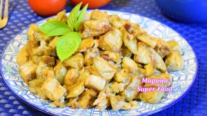 Баклажаны "как мясо" Жареные баклажаны с яйцами, луком и чесноком