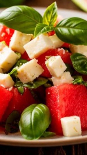 Салат с арбузом и брынзой