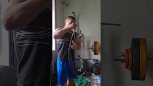 Жим лёжа + брусья с гирей