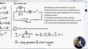 #1 Закон Ома. Показания приборов в трех случаях.