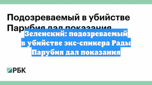 Зеленский: подозреваемый в убийстве экс-спикера Рады Парубия дал показания