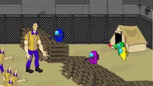 AMONG US ПРОТИВ Длинноногого папочки, целующейся Мисси.