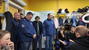 Победная раздевалка МХК «Буран» Москва после товарищеского матча с «Металлургом»