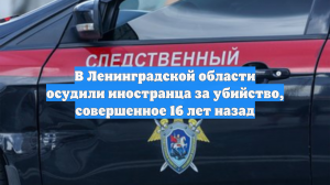 В Ленинградской области осудили иностранца за убийство, совершенное 16 лет назад