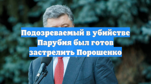 Подозреваемый в убийстве Парубия был готов застрелить Порошенко