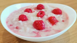 РИСОВАЯ КАША с кокосовым молоком и малиной