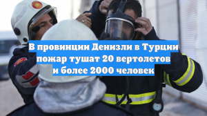 В провинции Денизли в Турции пожар тушат 20 вертолетов и более 2000 человек