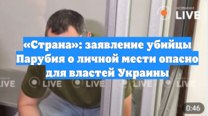 «Страна»: заявление убийцы Парубия о личной мести опасно для властей Украины