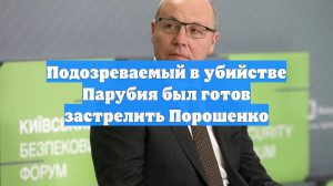 Подозреваемый в убийстве Парубия был готов застрелить Порошенко
