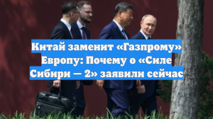Китай заменит «Газпрому» Европу: Почему о «Силе Сибири — 2» заявили сейчас