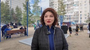 В 10-г микрорайоне торжественно открыли новую детскую спортивную площадку