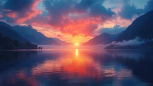 Deep Chillout Sunset ~ Serene Mountain Lake Vibes for Relaxation & Deep Work Focus