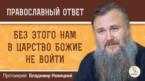 БЕЗ ЭТОГО НАМ В ЦАРСТВО БОЖИЕ НЕ ВОЙТИ. Протоиерей Владимир Новицкий