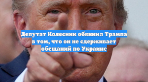 Депутат Колесник обвинил Трампа в том, что он не сдерживает обещаний по Украине