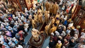 Архиерейское богослужение в соборе Всех святых, в земле Русской просиявших города Домодедово