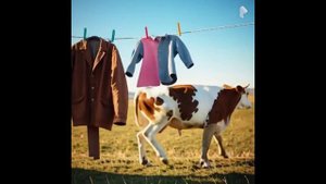 🐄 БЕЛЬЁ-КОРОВА: СМЕШНОЕ ПРЕВРАЩЕНИЕ НА ВЕРЁВКЕ! 🌈👕