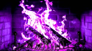 🔥 КАМИН 4К с фиолетовым огнем. Fireplace Halloween 4K Ultra HD