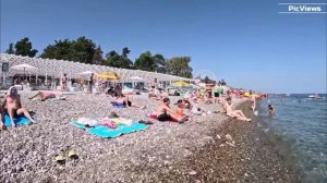 Сочи Лазаревское пляж Щастье сегодня 2 сентября 2025. Погода в Лазаревском сейчас, обстановка, море