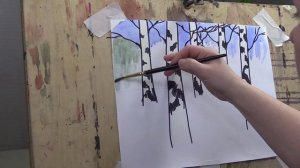 Урок рисования. Рисуем пейзаж ( детский рисунок).