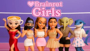 Brainrot Girls × K-POP — танцы на спортплощадке и среди ретро/новых тачек