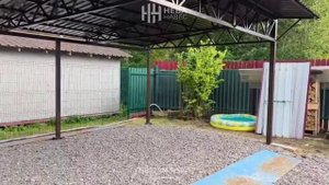 Навес односкатный из профлиста с козырьком в обратную сторону