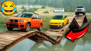 ЭТОТ МОСТ отправил МОИ ТАЧКИ на ДНО! 😱🎯💥 Челлендж 🏆 в BeamNG Drive🚗