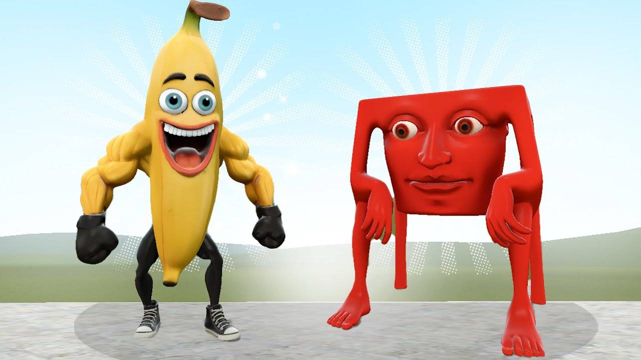 Мускулистый банан против итальянского брейнрота с чачечи в garrys mod смотреть онлайн