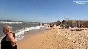 Голубицкая Азовское море Центральный пляж сегодня 3 сентября 2025. Погода в Голубицкой сейчас.