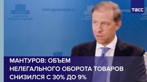 Мантуров: объем нелегального оборота товаров снизился с 30% до 9%