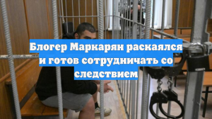 Блогер Маркарян раскаялся и готов сотрудничать со следствием
