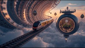 Skyrail Spiral 🚆 2-Hour Surreal Ambience ｜ Floating Train Soundscape ｜ Cosmic ｜ Whimsical ｜ Sci-Fi-