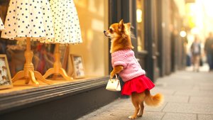 Little Lucy Conquers the Store. Chihuahua Chooses a Stylish Dress.