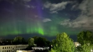 Северное сияние над Вологдой.