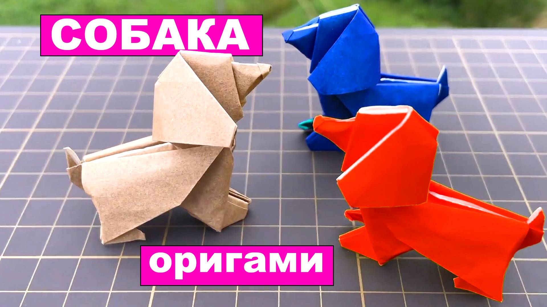 Оригами Собачка из бумаги. Как сделать оригами собаку из бумаги
