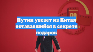 Путин увезет из Китая остававшийся в секрете подарок