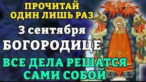 3 сентября ПРОЧИТАЙ 1 РАЗ! ВСЕ ДЕЛА РЕШАТСЯ САМИ СОБОЙ! Богородица Прибавление ума. Православие. ☦️
