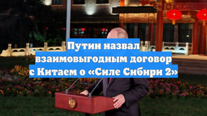 Путин назвал взаимовыгодным договор с Китаем о «Силе Сибири 2»