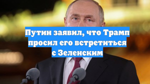 Путин заявил, что Трамп просил его встретиться с Зеленским