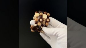 Браслет "Четыре витка яркие оттенки с круглыми бусинами рамками и квадратами"