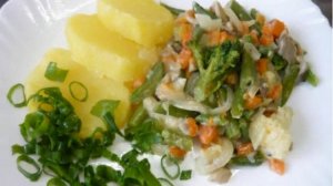 Ужин из грибов с овощами