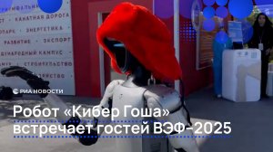 Робот "Кибер Гоша" встречает гостей ВЭФ–2025