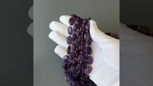 Аметист овалы 10-10,2х14-14,3 мм через бисер