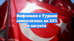 Инфляция в Турции замедлилась до 33% в августе