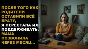 После того как родители оставили всё брату, я перестала их поддерживать. Мама позвонила через месяц.