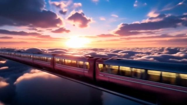 Небесный поезд, релакс, нейросеть смотреть онлайн