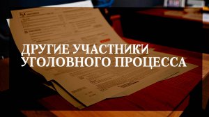 Другие участники уголовного процесса