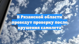 В Рязанской области проведут проверку после крушения самолета