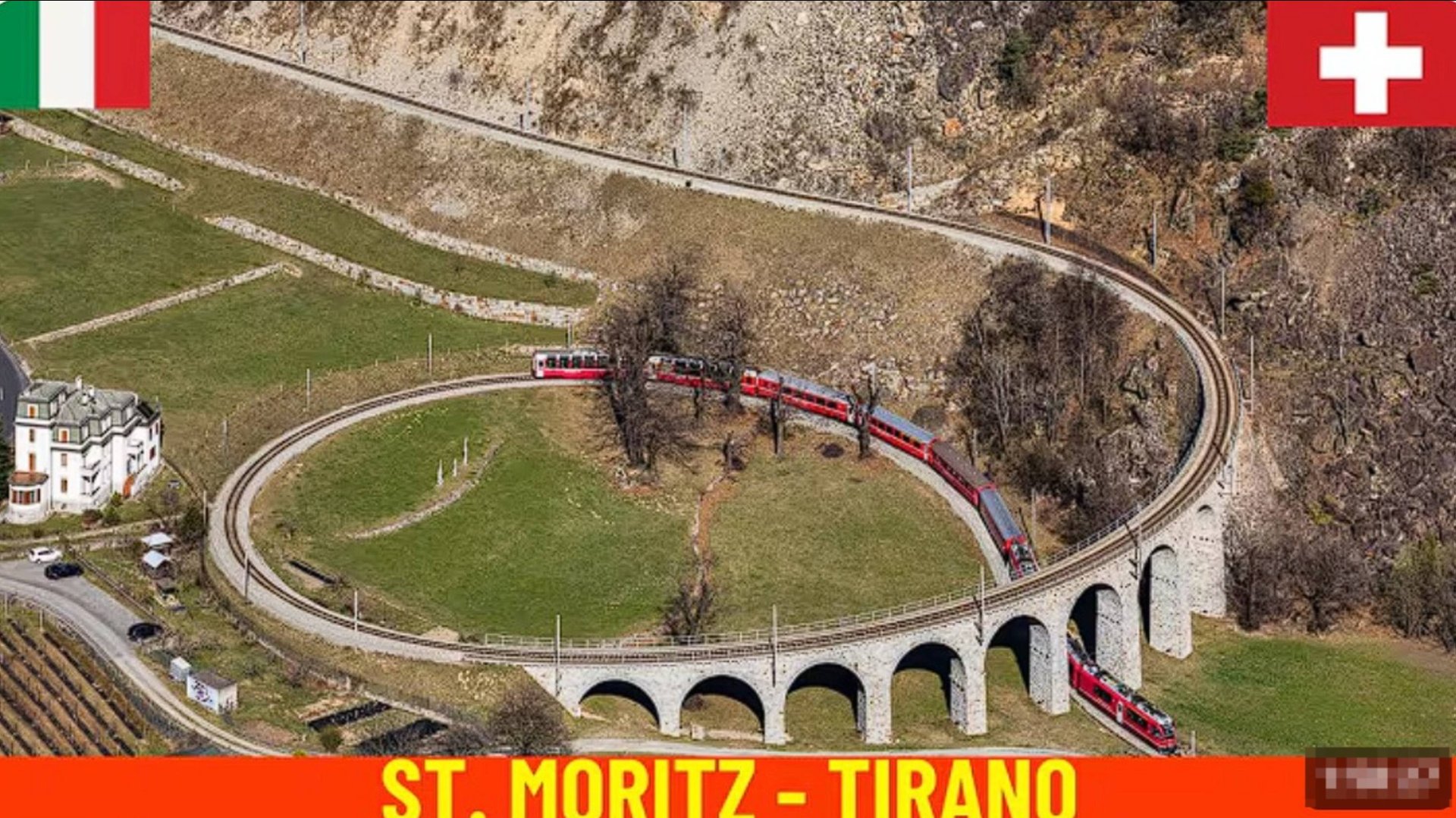 🚄 4К SmartTV ➤ Зимняя поездка Санкт-Мориц - Тирано, Ретийская линия Бернина - Швейцария, Италия!