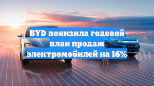 BYD понизила годовой план продаж электромобилей на 16%